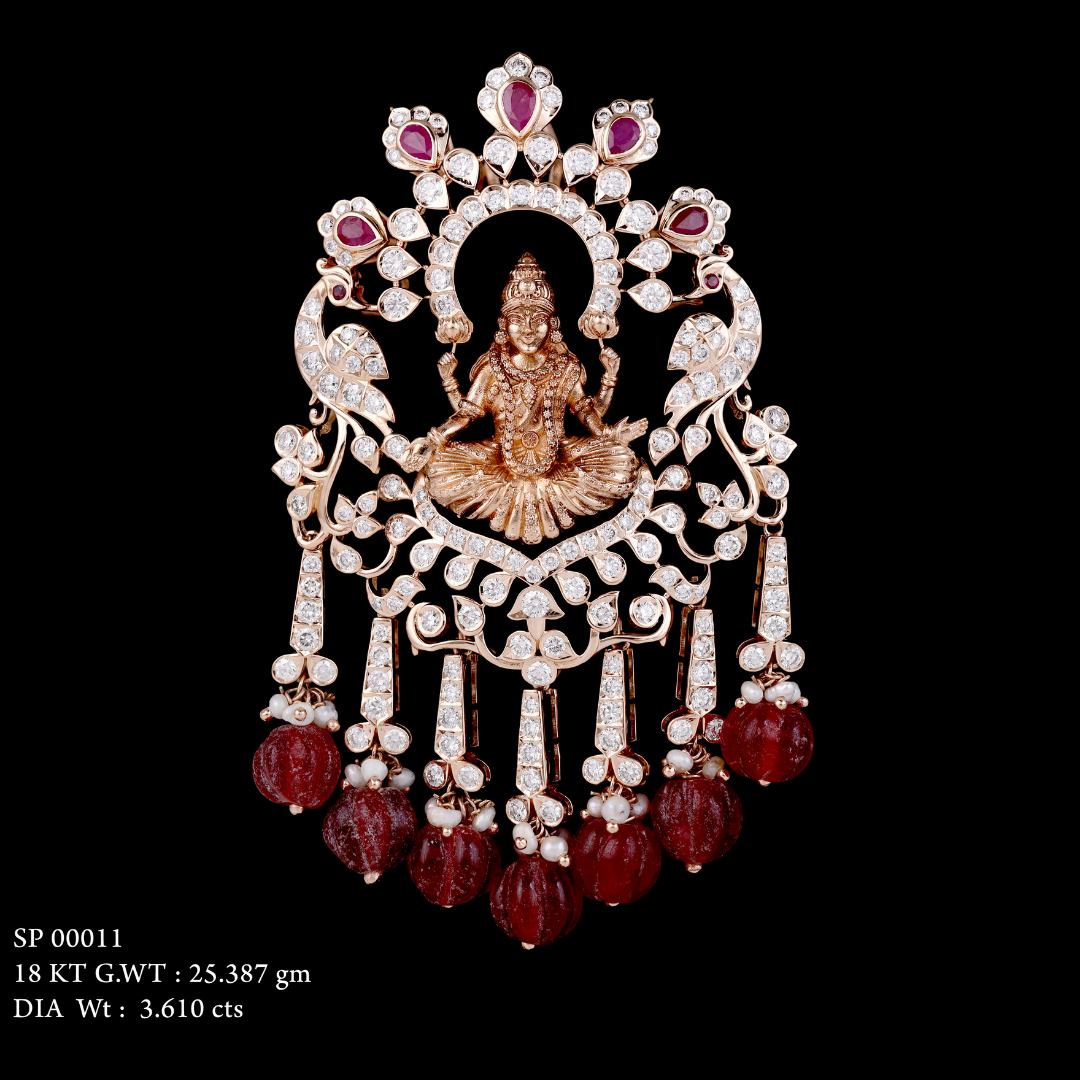 Kimtee Jewellers - God Laxmi Ruby Pendant